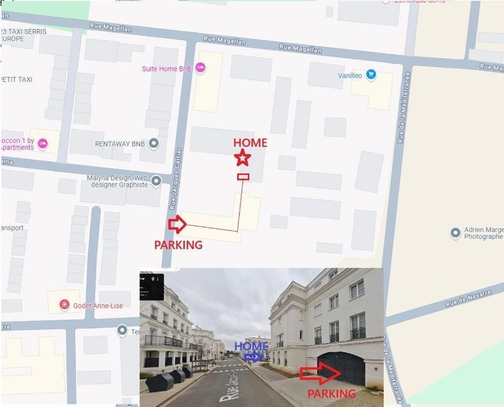 Le Cartier Appt F3, 7Mn Disneyland, Parking,Terrace سيري المظهر الخارجي الصورة